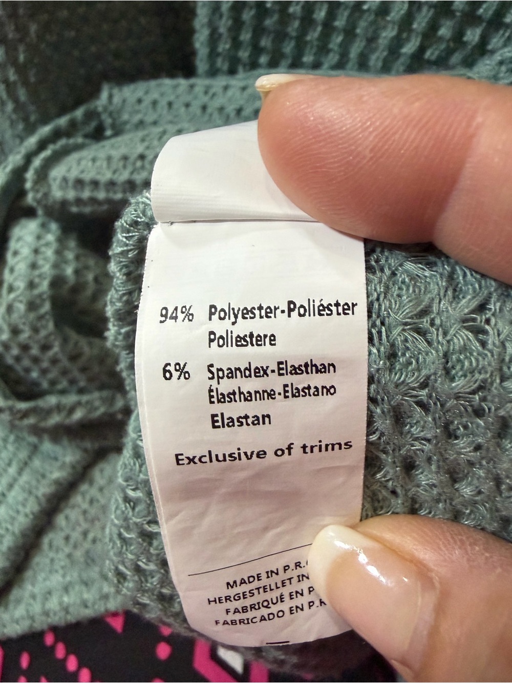 CUPSHE Mint Green Waffle-Knit V-Neck Swim Cover-Up (Size:M) - Picture 4 of 4